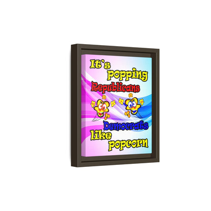 popping like popcorn - framed canvas art (light blue-pink wave)