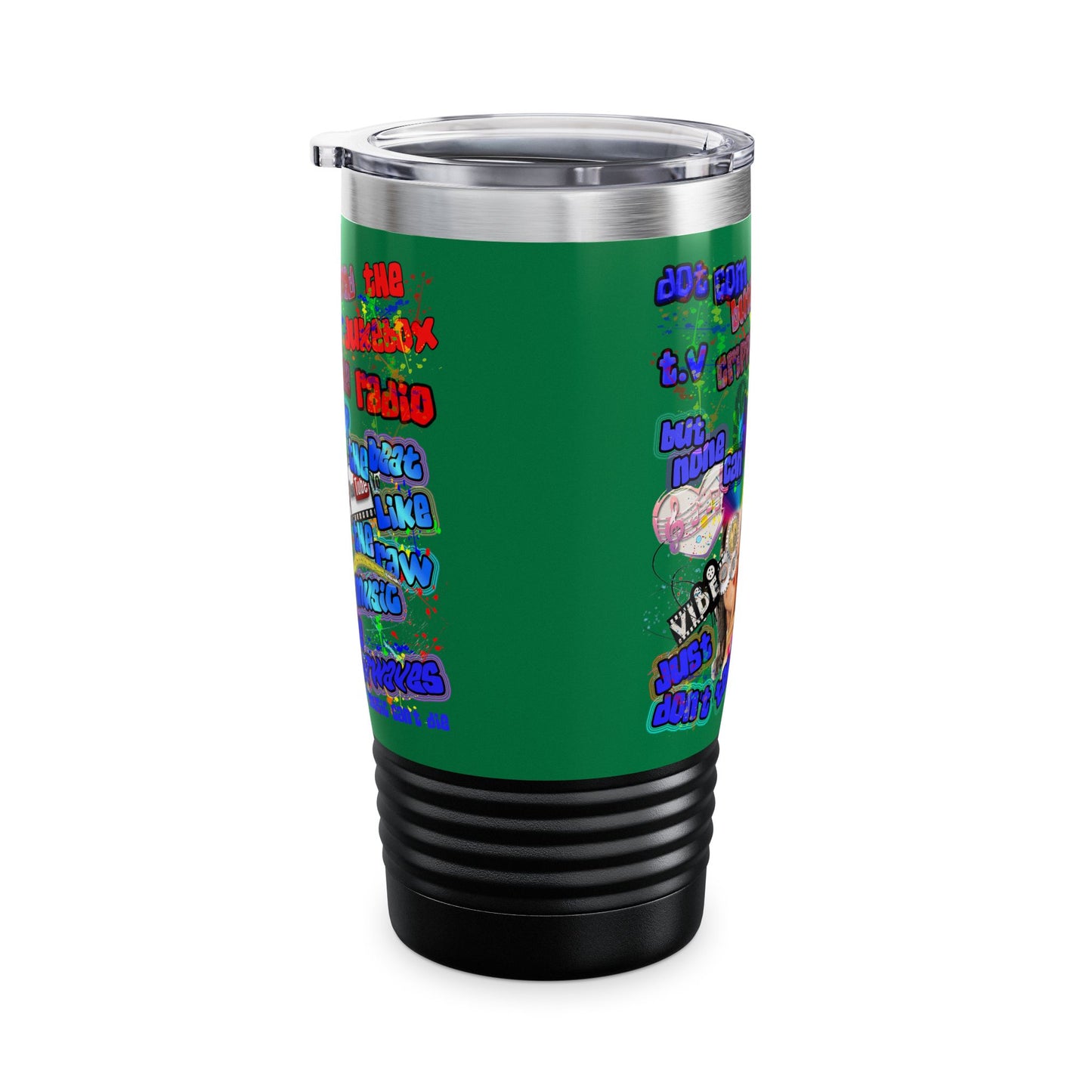 drop the beat - Ringneck Tumbler, 20oz (dark green)