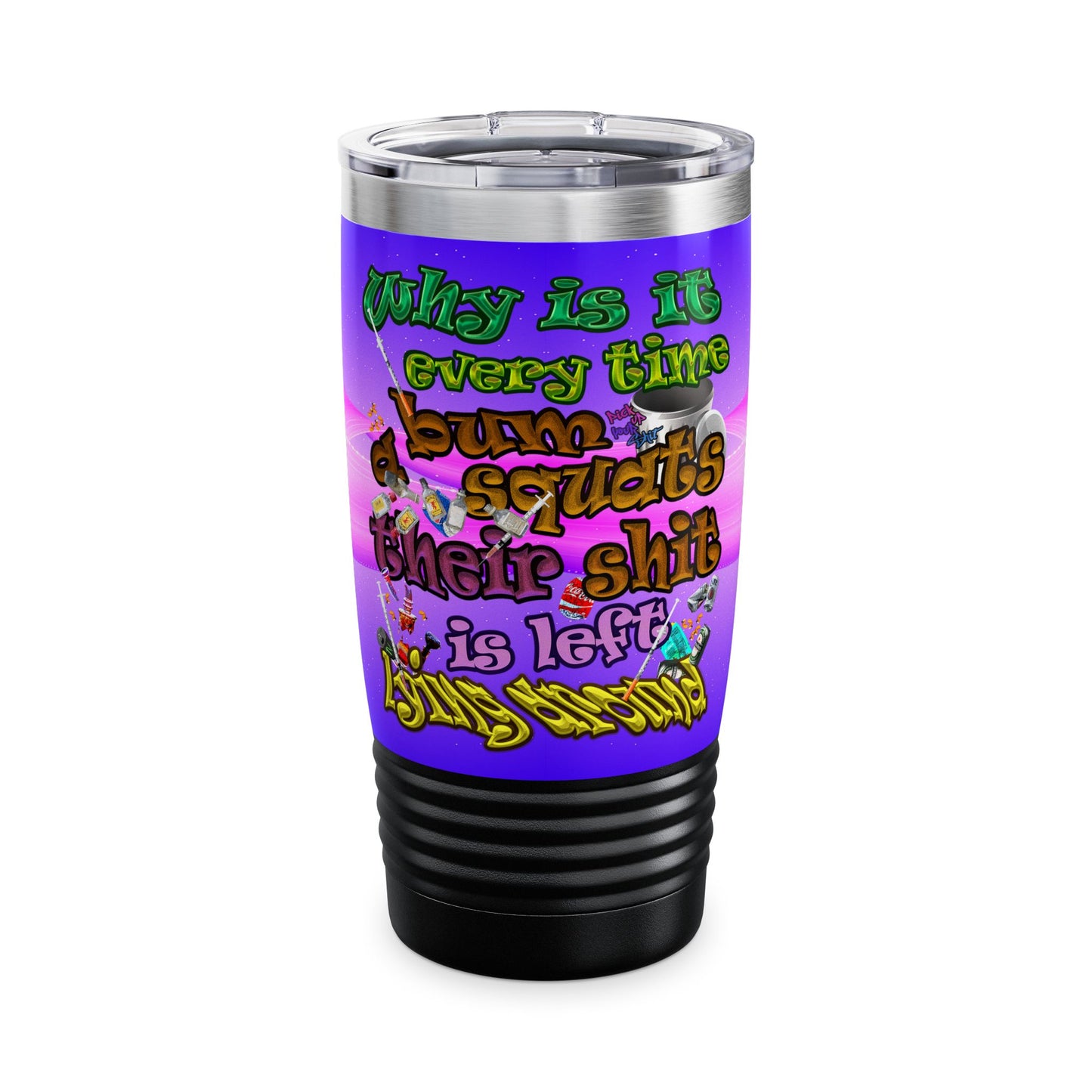 the bum's shit - Ringneck Tumbler, 20oz (purple-pink wave)