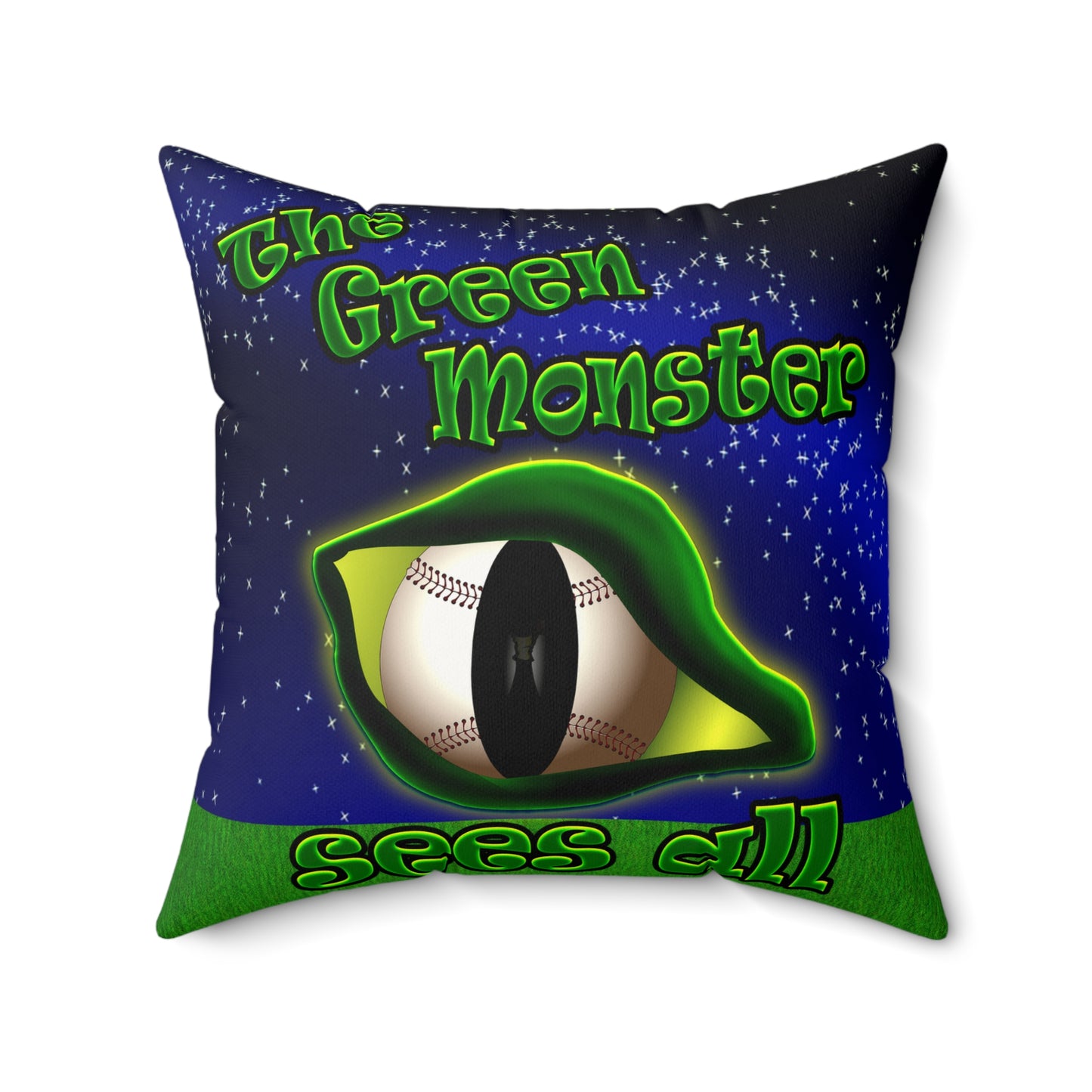 green monster - Faux Suede Square Pillow - ('snoops' background)