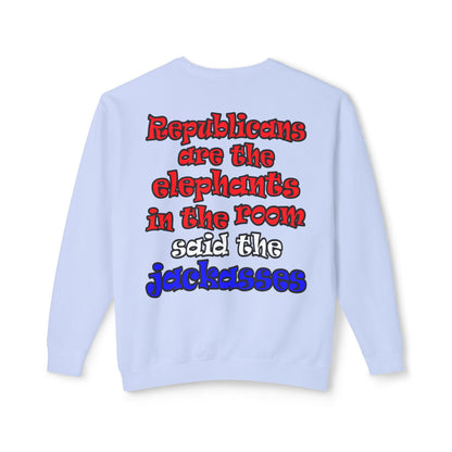donkeys and elephants - Unisex Lightweight Crewneck Sweatshirt