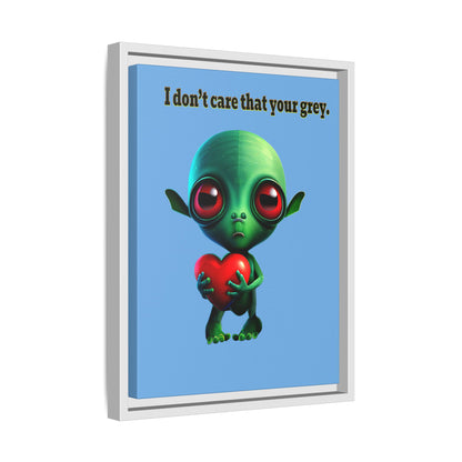 I don't care that your grey - framed canvas art (light blue)