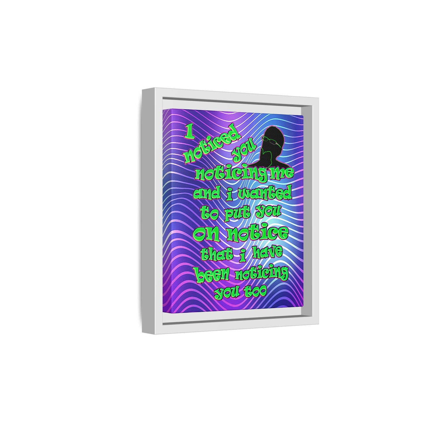 noticed you noticing - framed canvas art (purple wave)