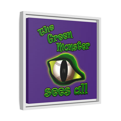 green monster - framed canvas art (purple)