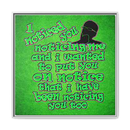 noticed you noticing - framed canvas art (green turf)