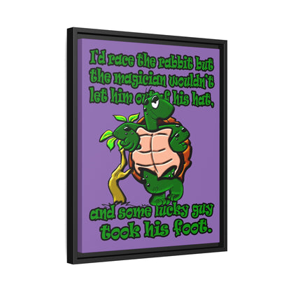turtle race - framed canvas art (light purple)