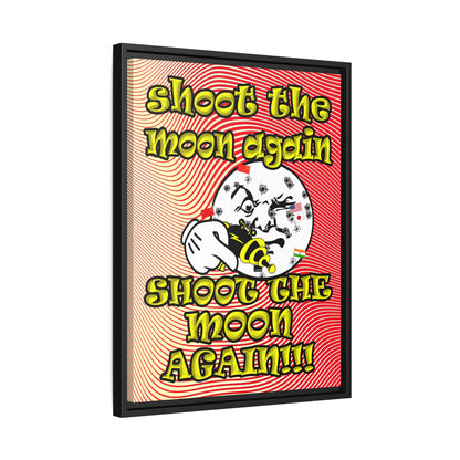 shoot the moon again - framed canvas art (yellow-orange wave)