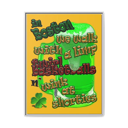 celtics logo - framed canvas art (yellow)