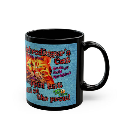 schrodinger's cat - Black Mug (faded blue)