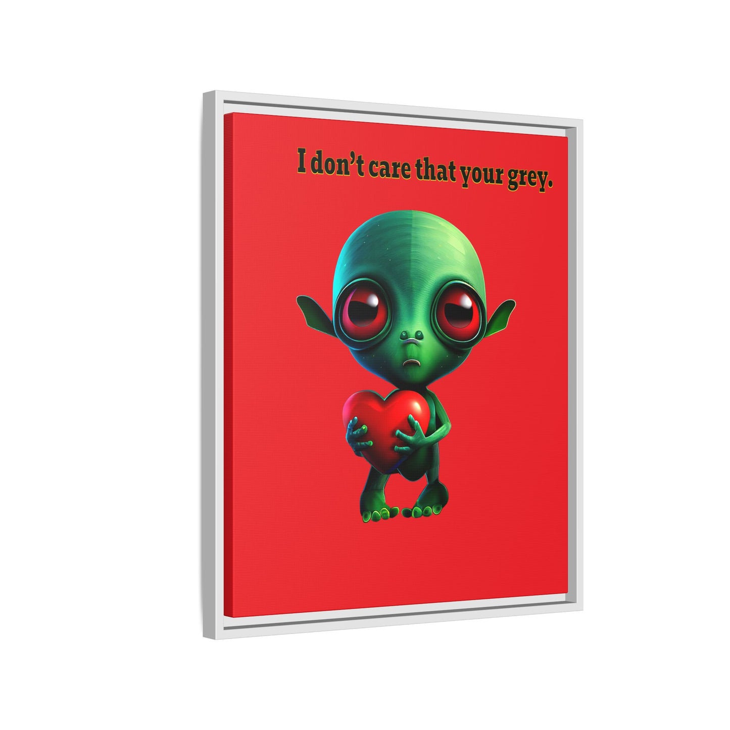 I don't care that your grey - framed canvas art (red)