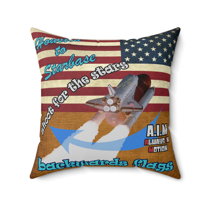 shoot for the stars - Spun Polyester Square Pillow - (dichromatic brown papyrus)