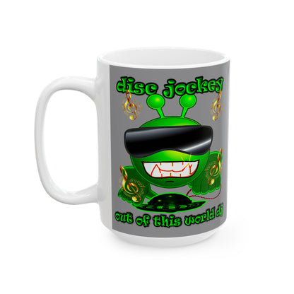 disc jockey - White Mug (grey)