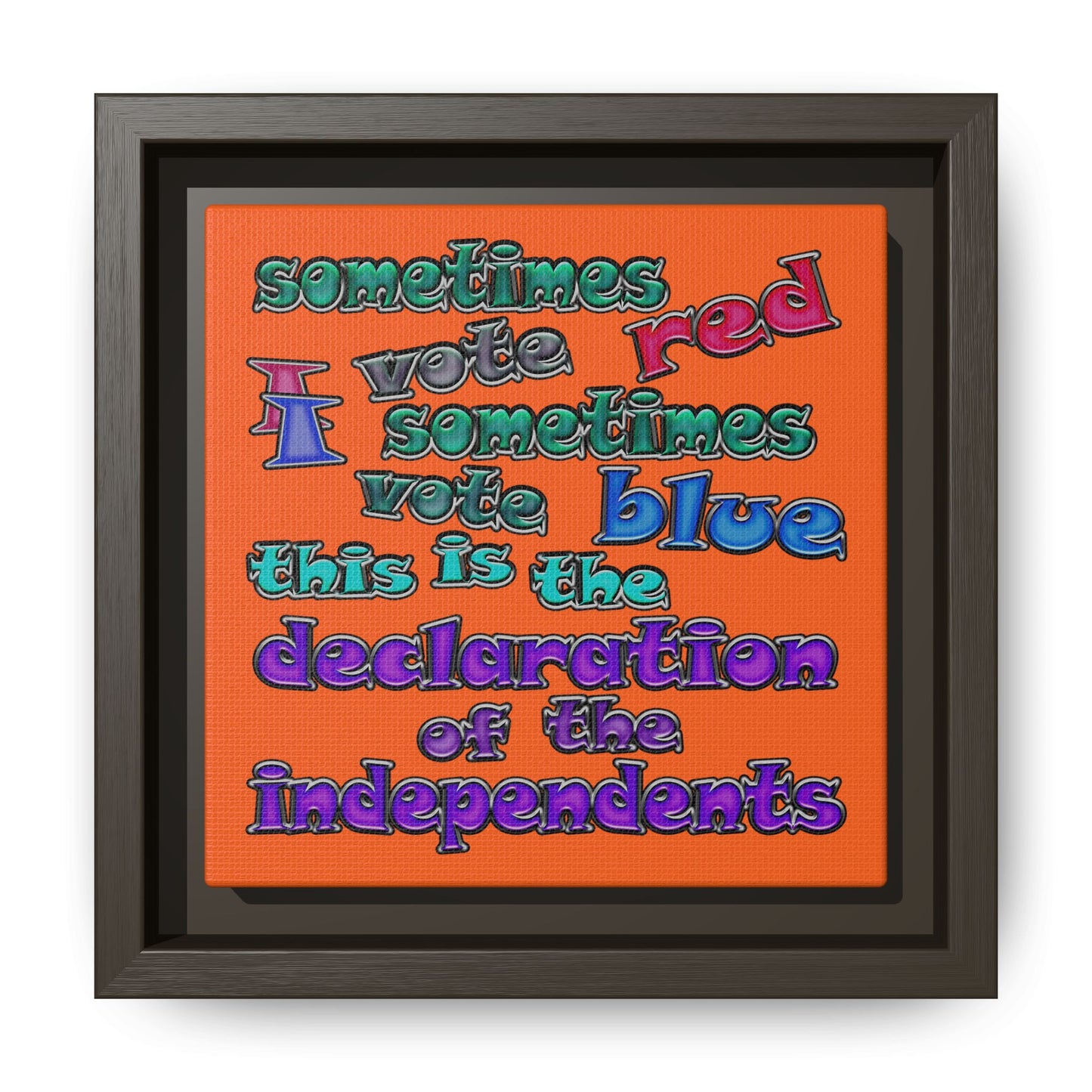 declaration of the independents - framed canvas art (orange)