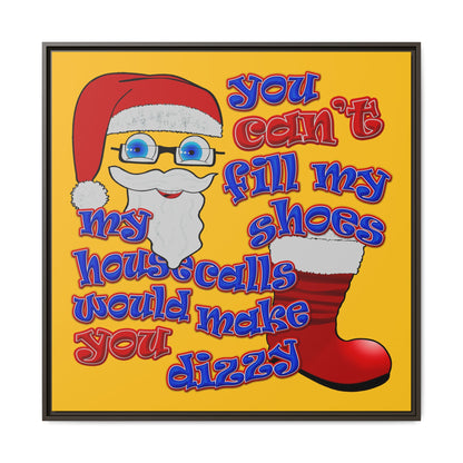 santa's shoes - framed canvas art (yellow)