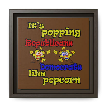 popping like popcorn - framed canvas art (brown)