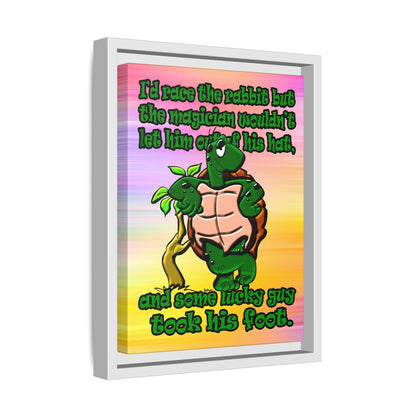 turtle race - framed canvas art (color blur)