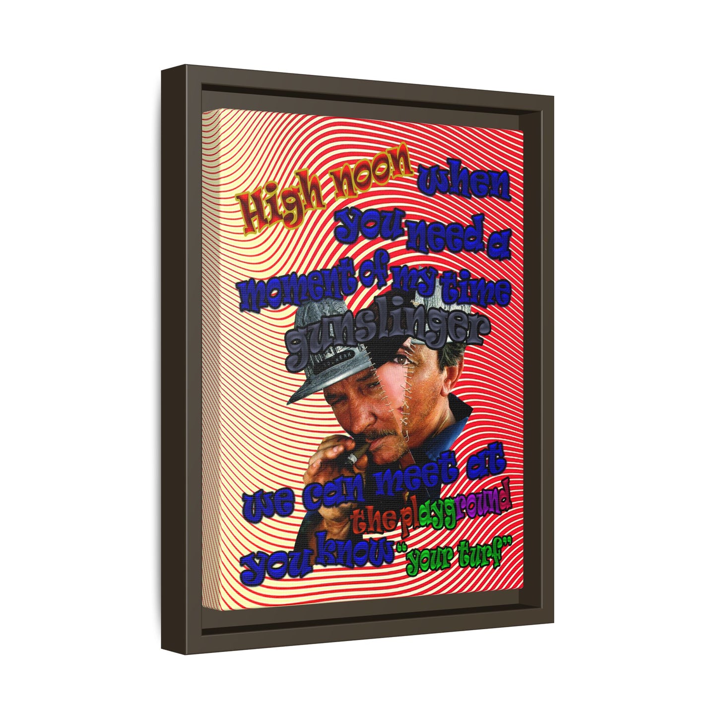 high noon - framed canvas art (yellow-orange wave)