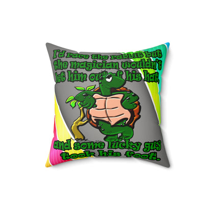 turtle race - Faux Suede Square Pillow - (rainbow split)