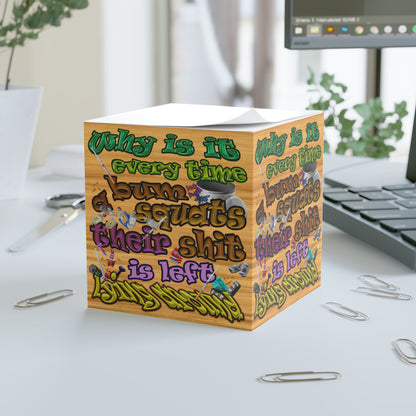 the bum's shit - note cube (butterscotch wood finish)