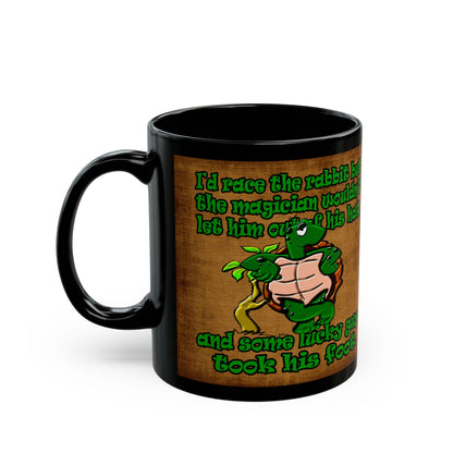 turtle race - Black Mug (brown papyrus)