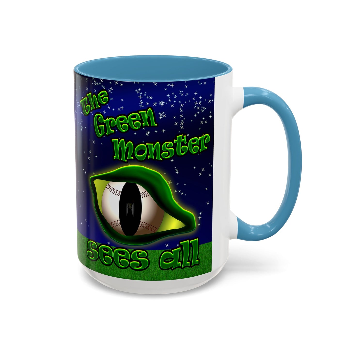 green monster - Accent Mug ('snoops' background)