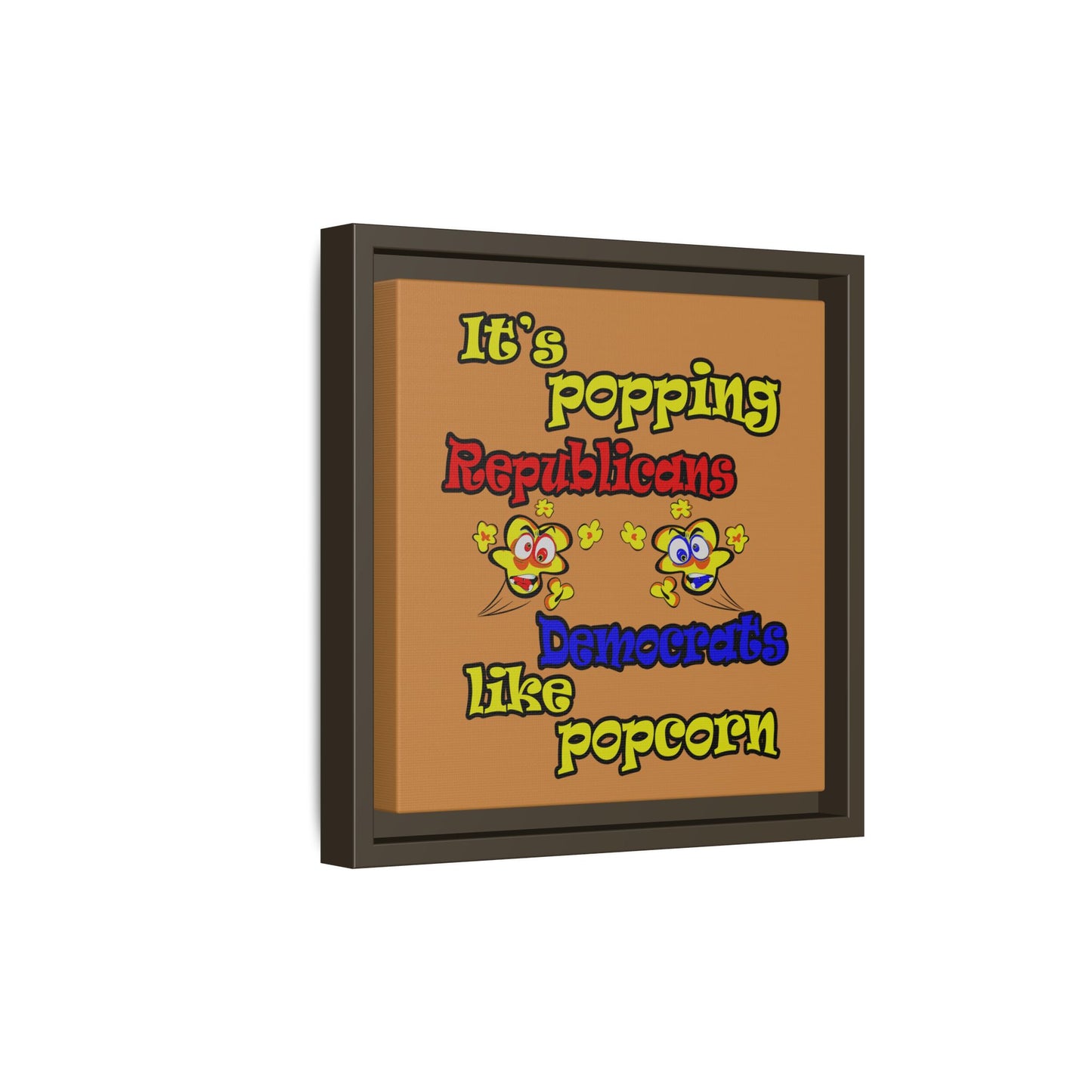 popping like popcorn - framed canvas art (light brown)