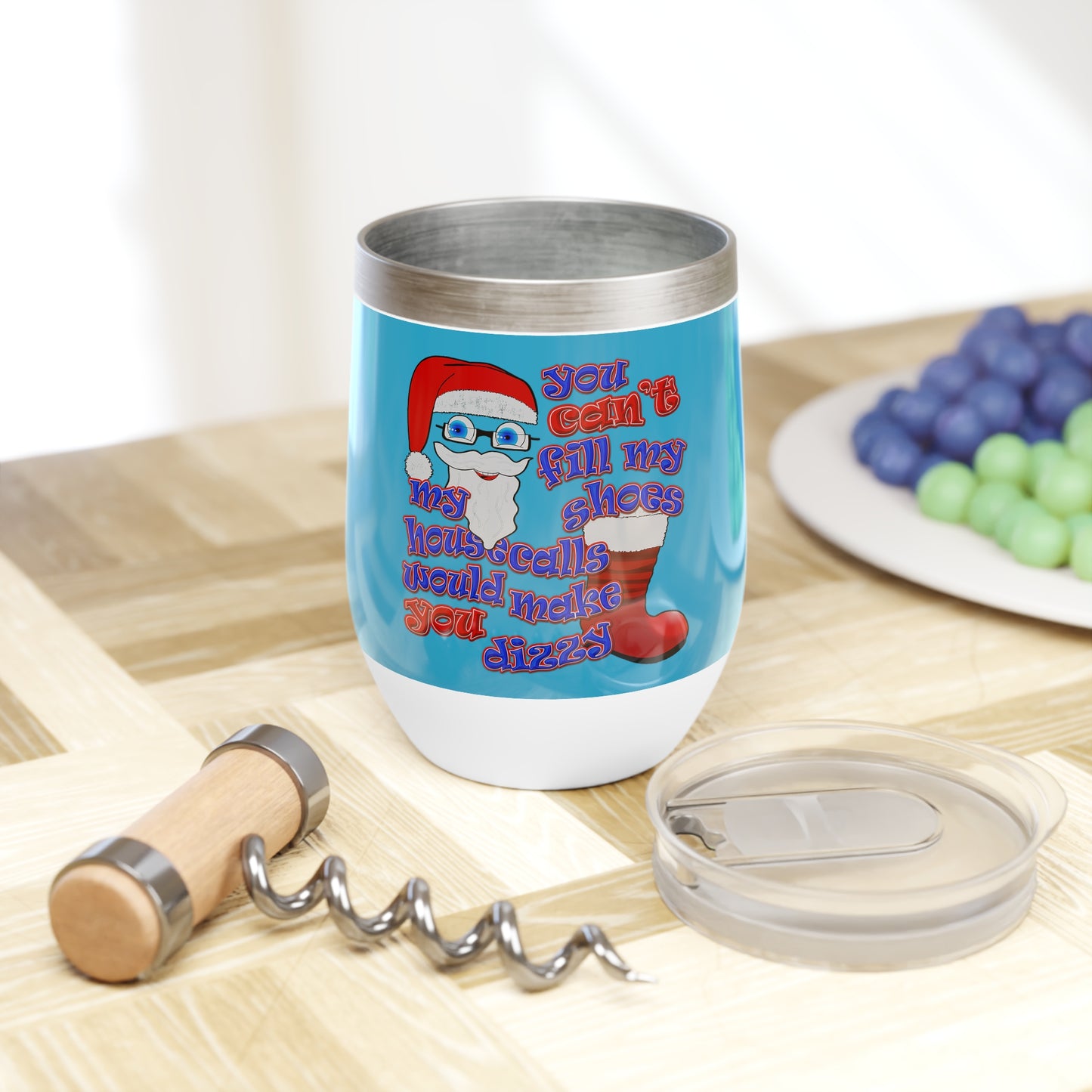 santa's shoes - Chill Wine Tumbler (turquoise)