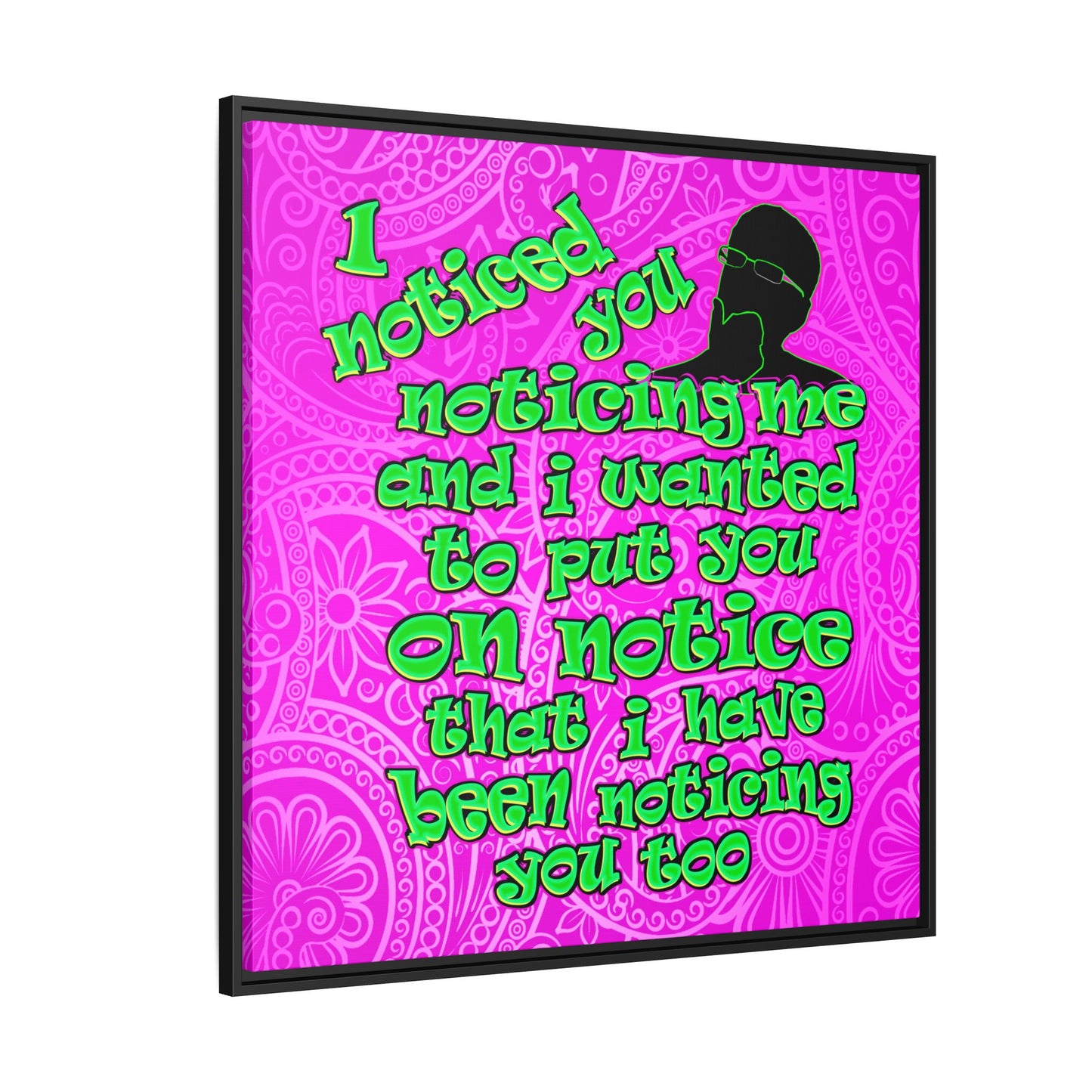noticed you noticing - framed canvas art (pink swirl)