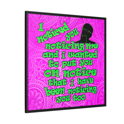 noticed you noticing - framed canvas art (pink swirl)