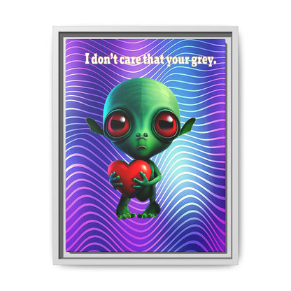 I don't care that your grey - framed canvas art (purple wave)