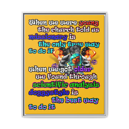 doggystyle - framed canvas art (yellow)