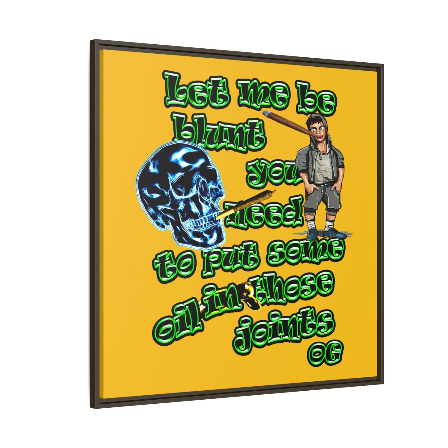 og - framed canvas art (yellow)