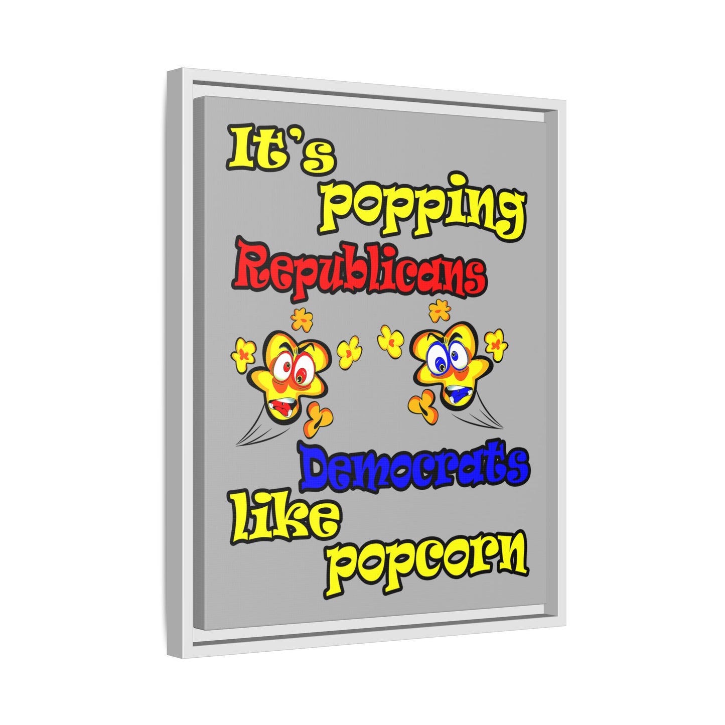 popping like popcorn - framed canvas art (light grey)