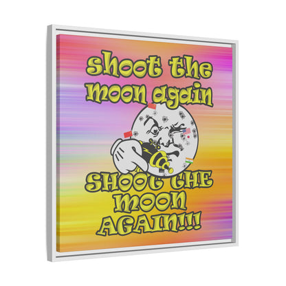shoot the moon again - framed canvas art (color blur)