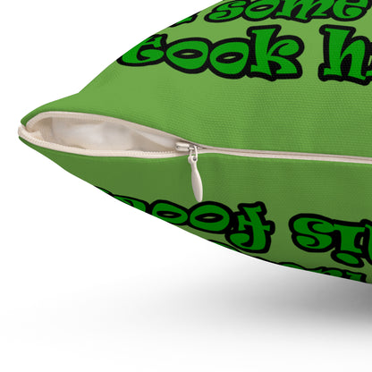 turtle race - Spun Polyester Square Pillow - (green)