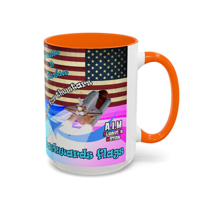 shoot for the stars - Accent Mug (light blue-pink wave)