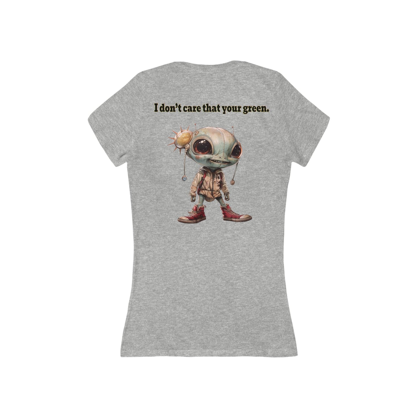 I don't care that your grey - Women's Jersey Short Sleeve Deep V-Neck Tee