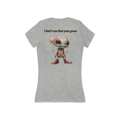 I don't care that your grey - Women's Jersey Short Sleeve Deep V-Neck Tee