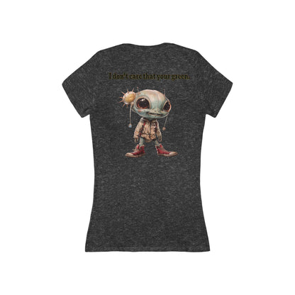 I don't care that your grey - Women's Jersey Short Sleeve Deep V-Neck Tee
