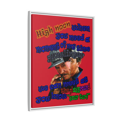 high noon - framed canvas art (dark red)