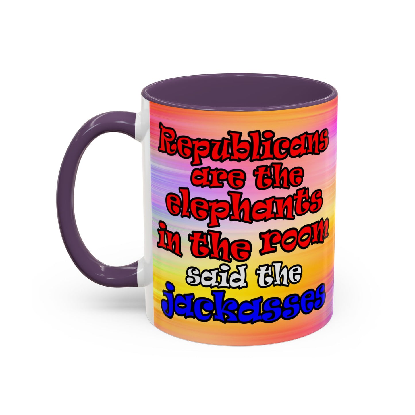 donkeys and elephants - Accent Mug (color blur)