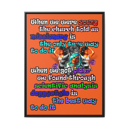 doggystyle - framed canvas art (orange)