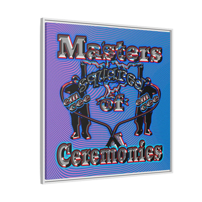 em cee squared - framed canvas art (light blue-purple wave)