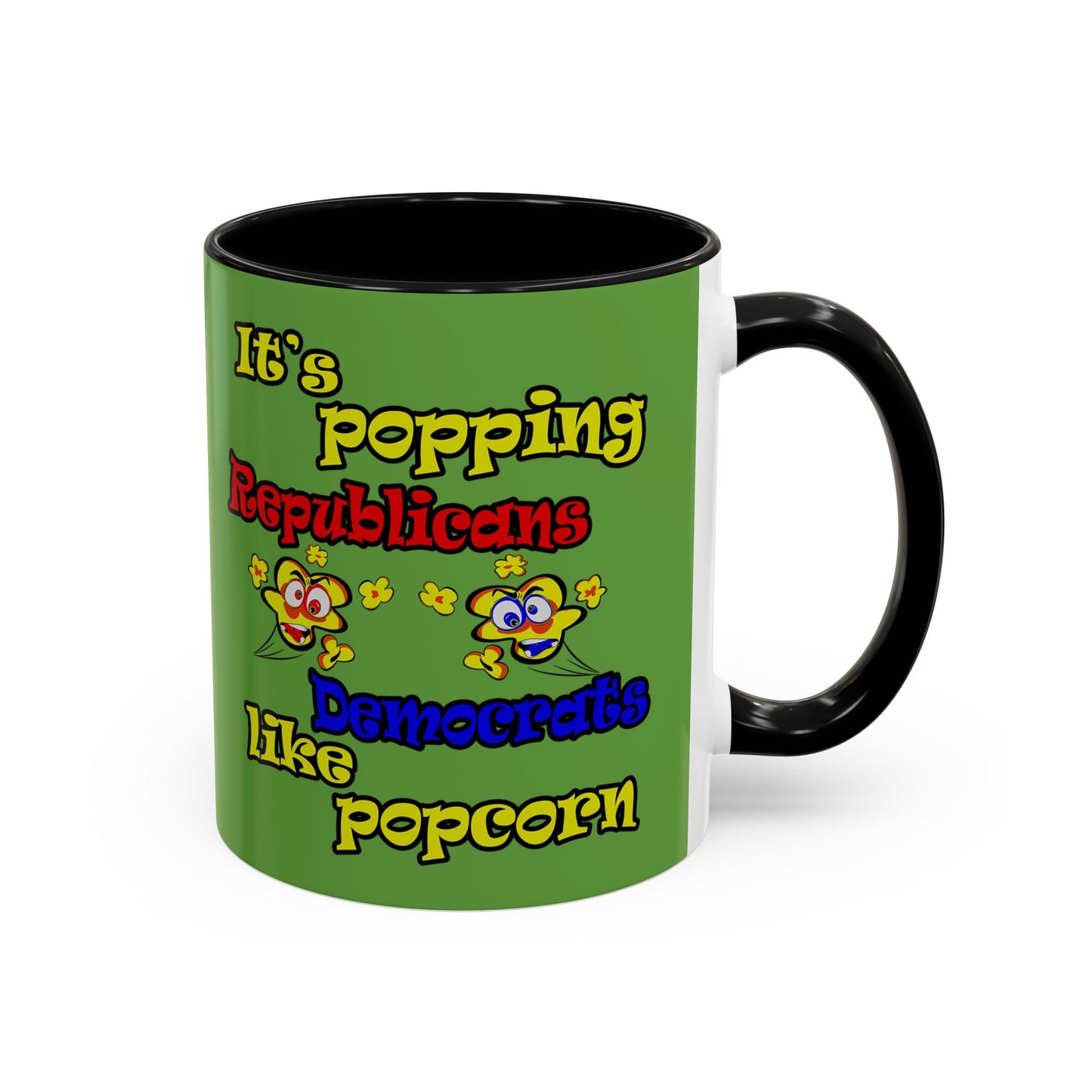 popping like popcorn - Accent Mug (green)