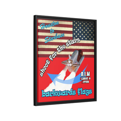 shoot for the stars - framed canvas art (red)