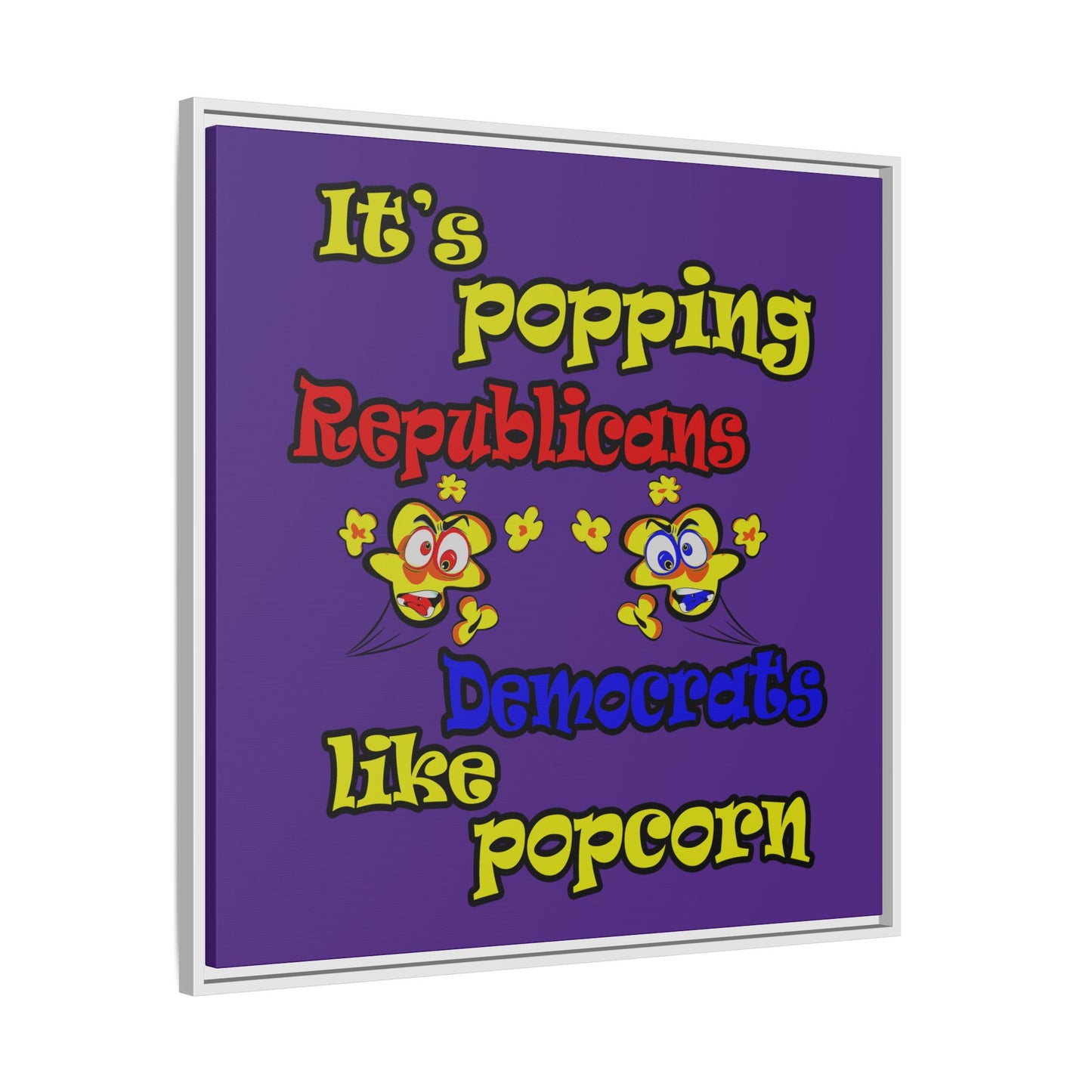 popping like popcorn - framed canvas art (purple)