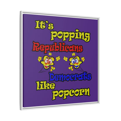 popping like popcorn - framed canvas art (purple)