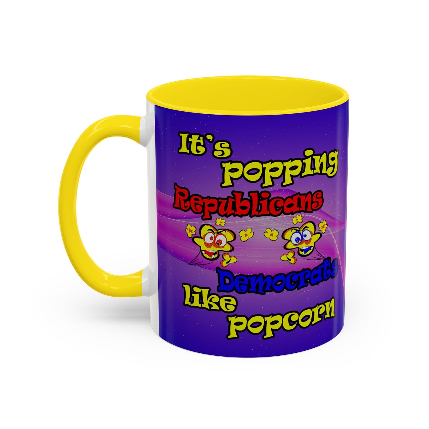 popping like popcorn - Accent Mug (purple-pink wave)
