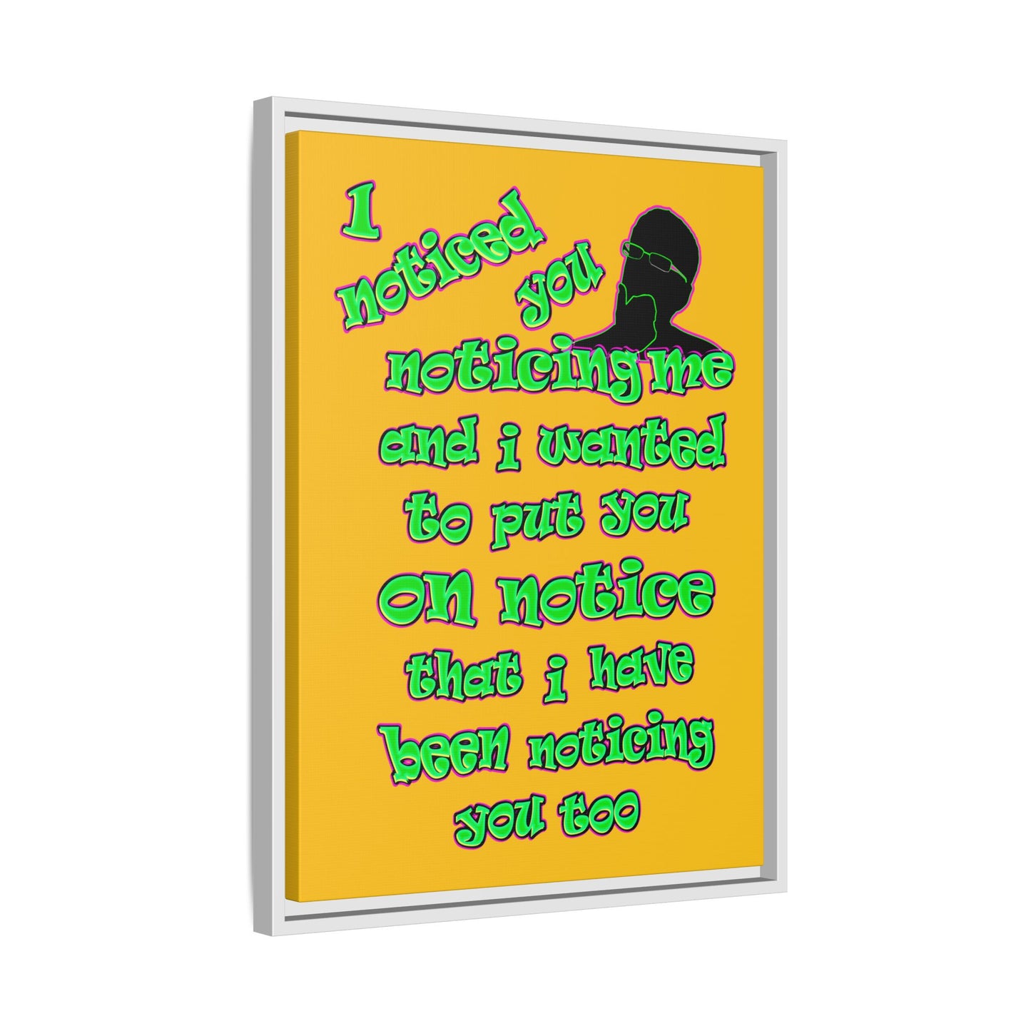 noticed you noticing - framed canvas art (yellow)