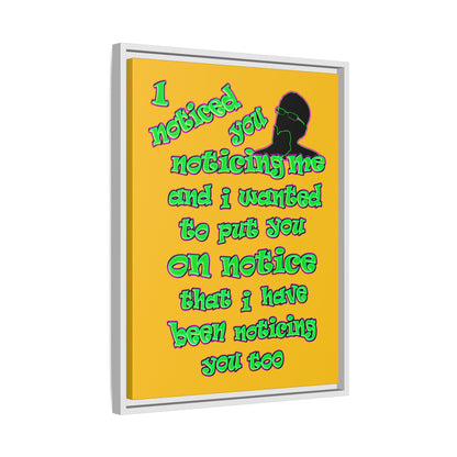 noticed you noticing - framed canvas art (yellow)